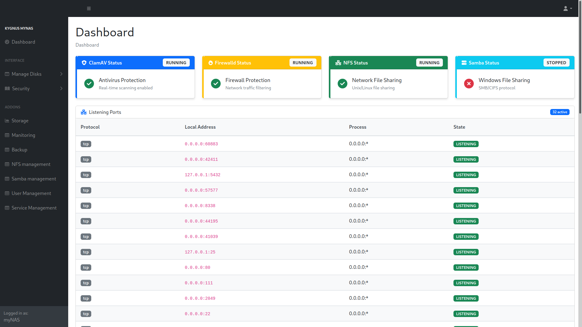 NAS Web Interface